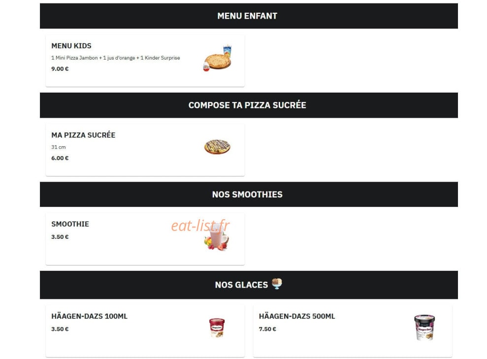 Just pizza — carte page 9