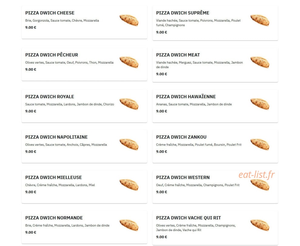 Just pizza — carte page 6