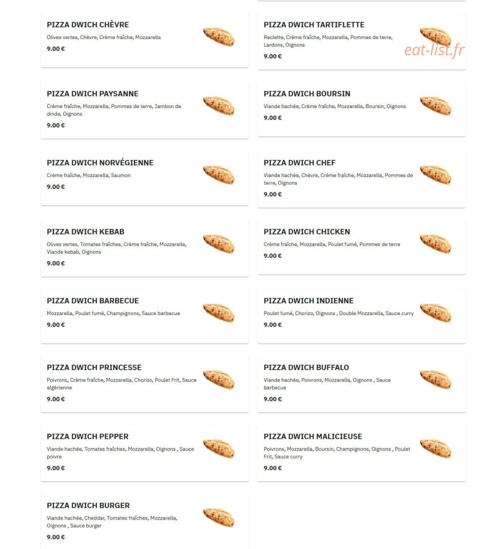 Just pizza — carte page 7