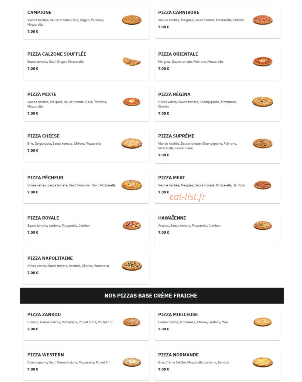 Just pizza — carte page 2