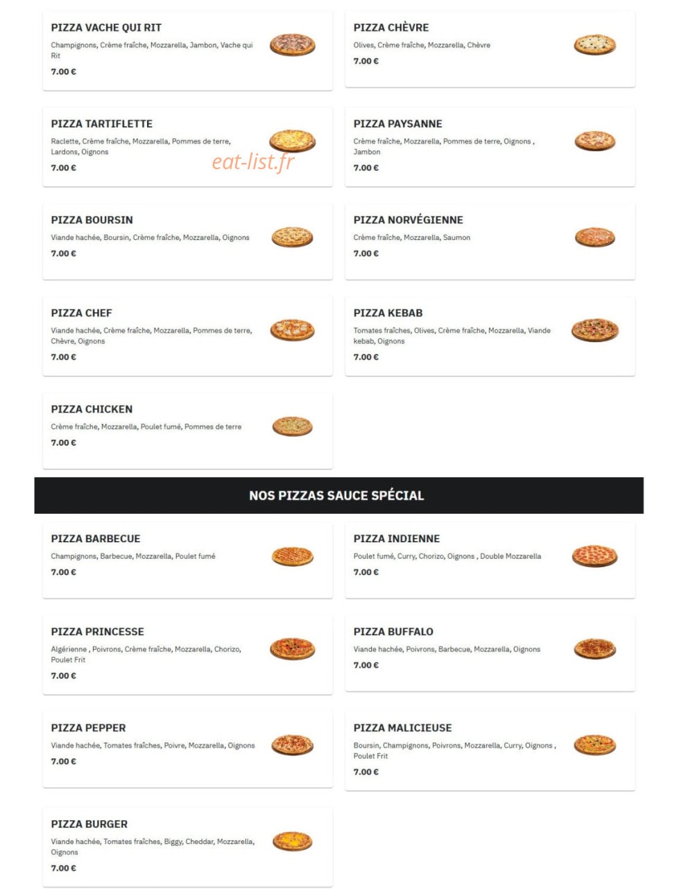 Just pizza — carte page 3