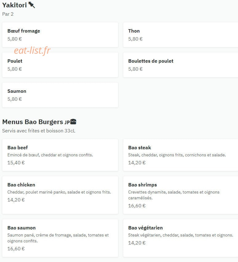Kaïzen Thaï & Burger — carte page 4