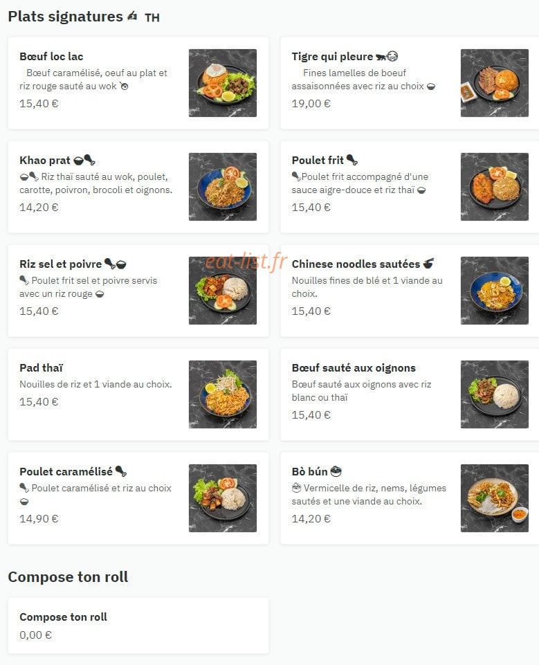 Kaïzen Thaï & Burger — carte page 5