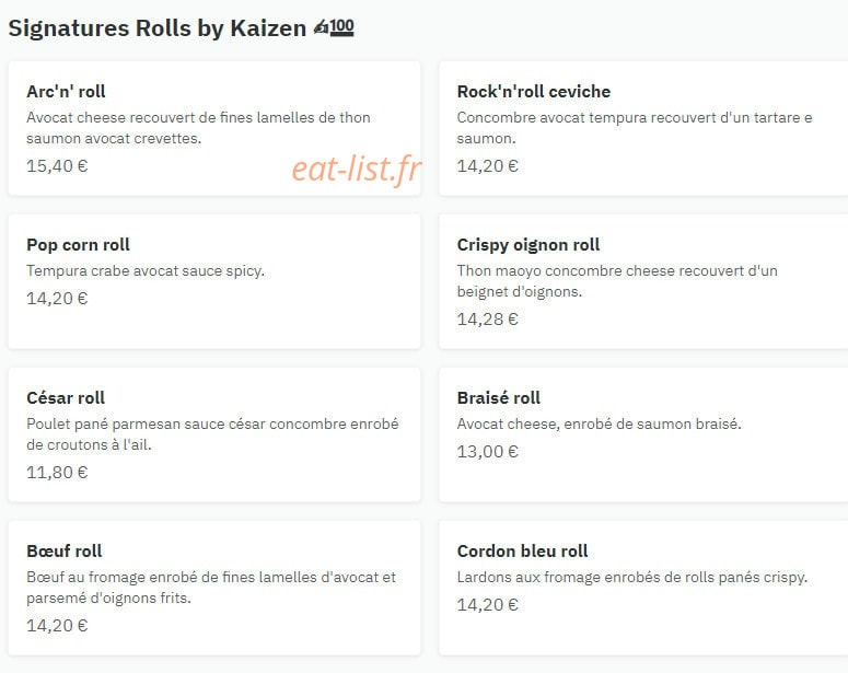 Kaïzen Thaï & Burger — carte page 7