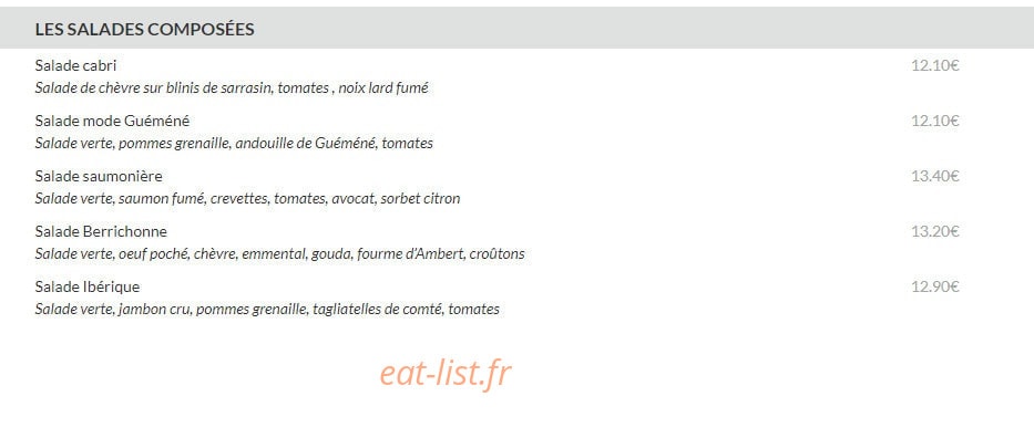 La Petite Cour — carte page 1