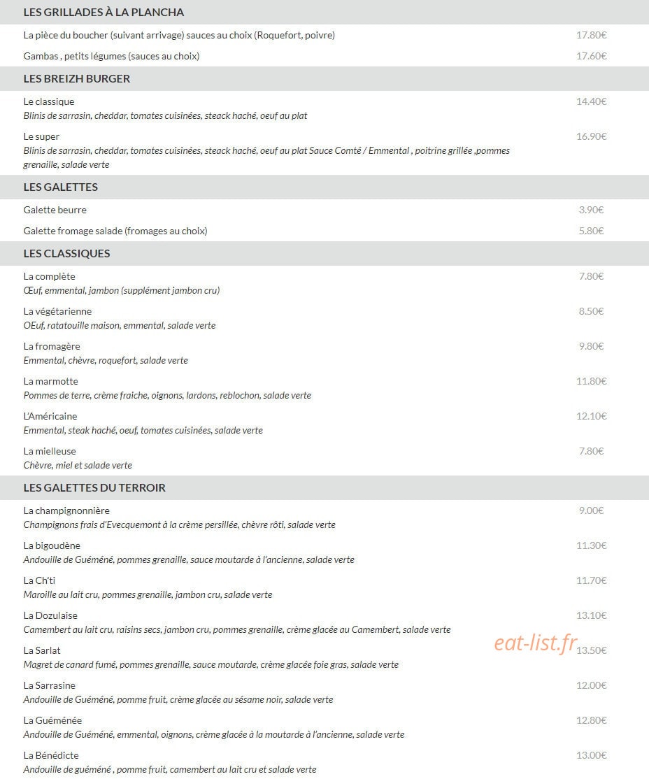 La Petite Cour — carte page 2