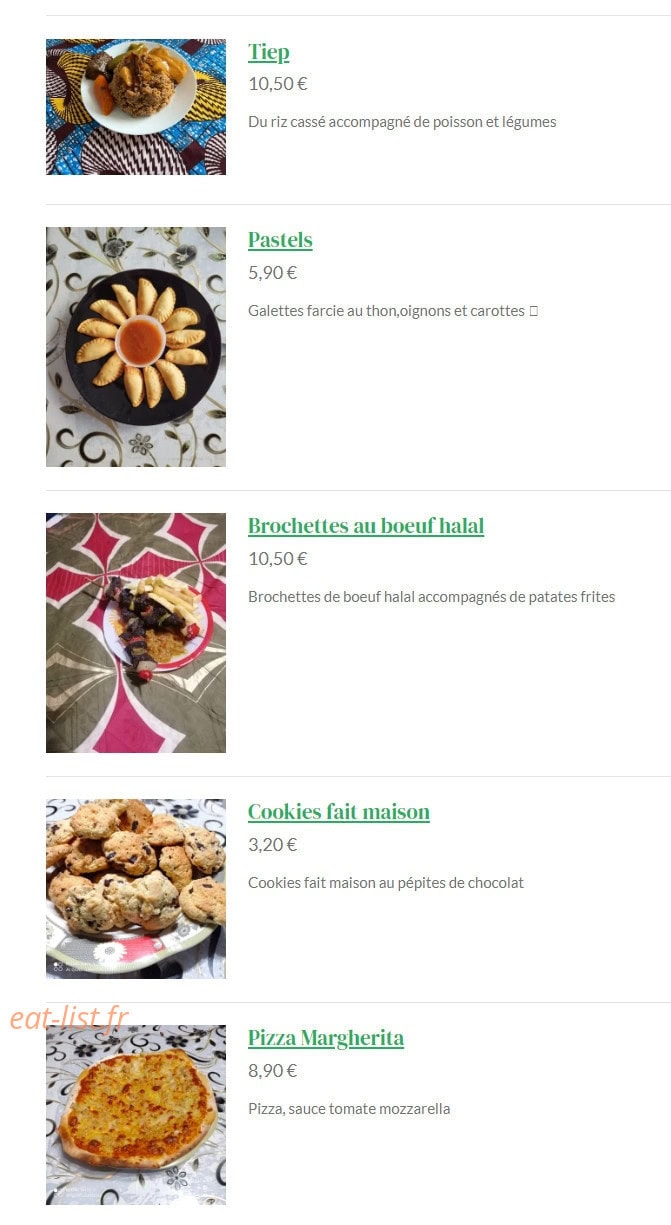 Restaurant Kouraya — carte page 1
