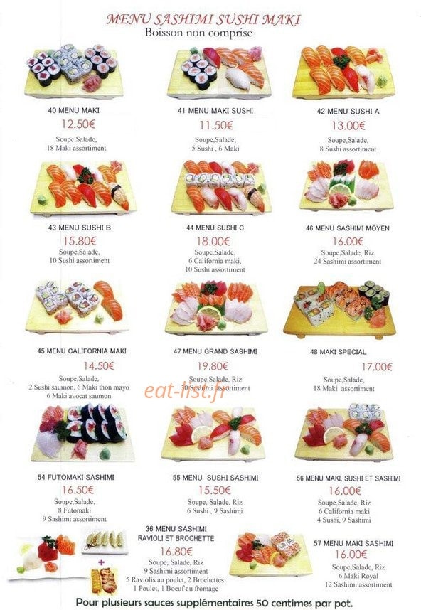 Sushi — carte page 2