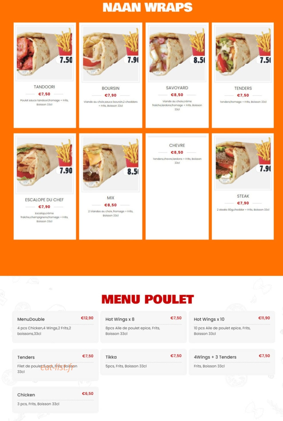 Chiken Achères — carte page 3