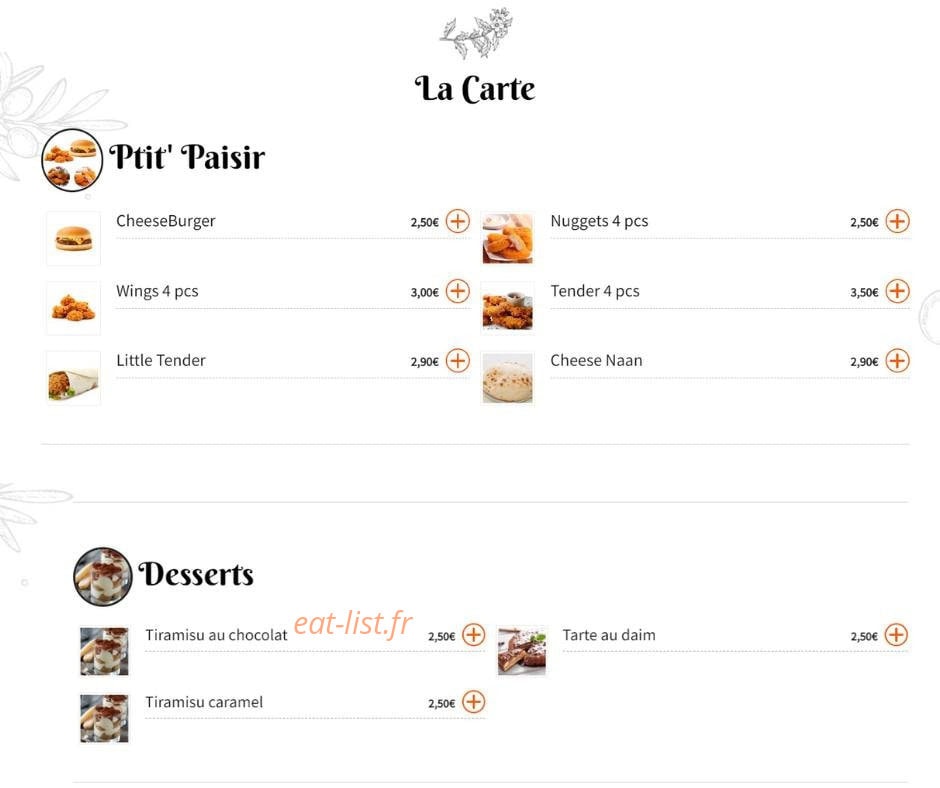 Fried chicken — carte page 2