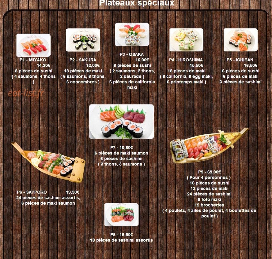 Happy Sushi — carte page 7