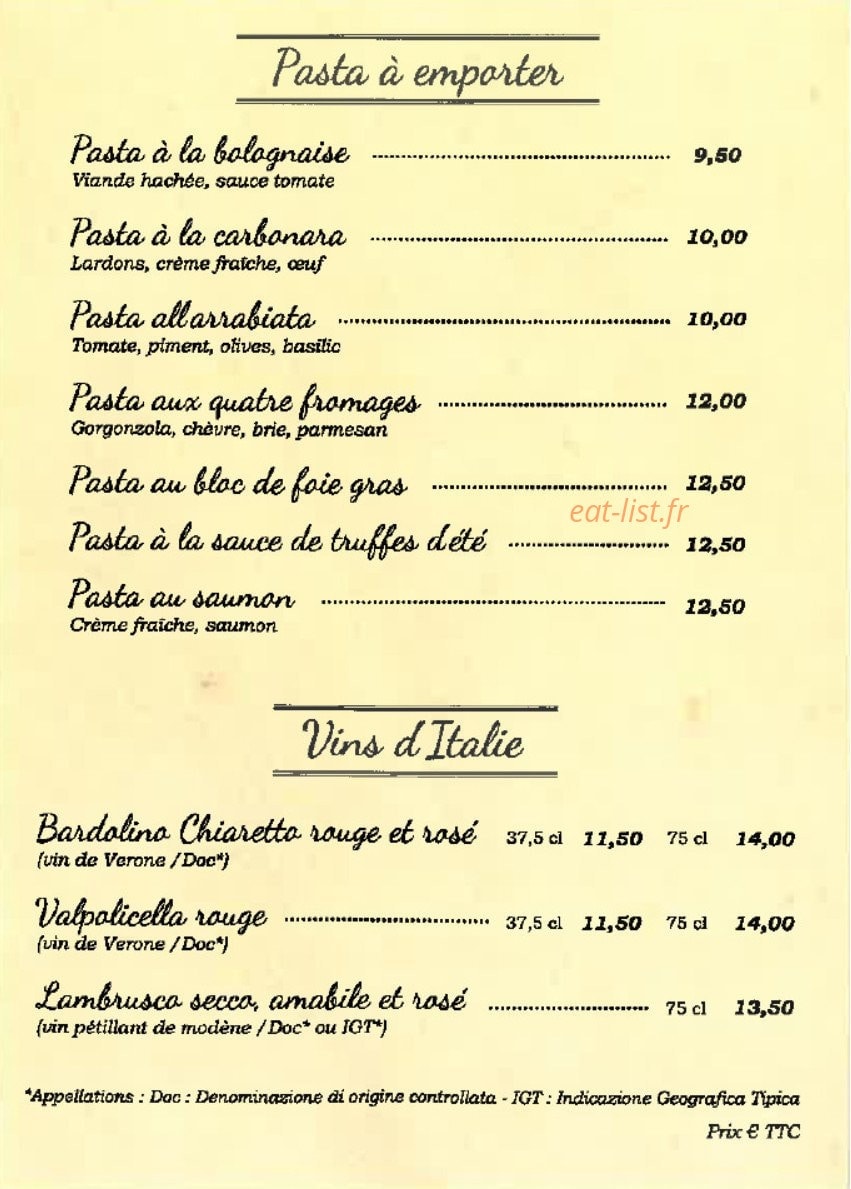 Le Vérsuvio — carte page 1
