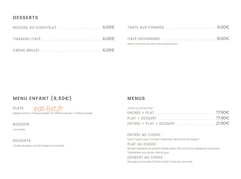 O'Cafe — carte page 2