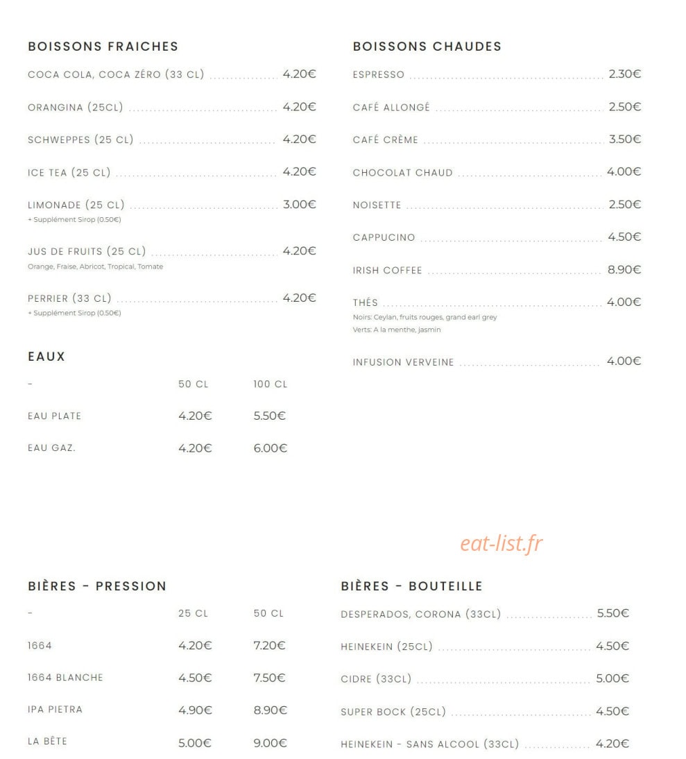 O'Cafe — carte page 3