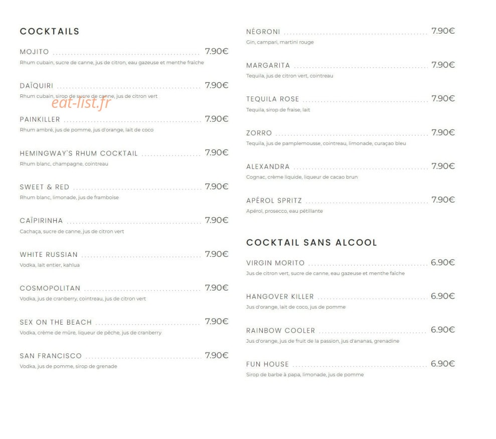 O'Cafe — carte page 4