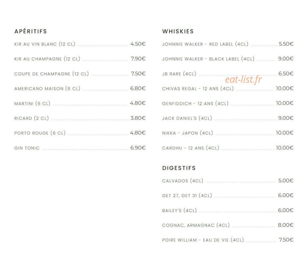 O'Cafe — carte page 6