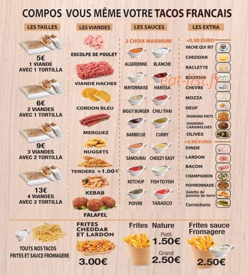 Tacos français — carte page 3