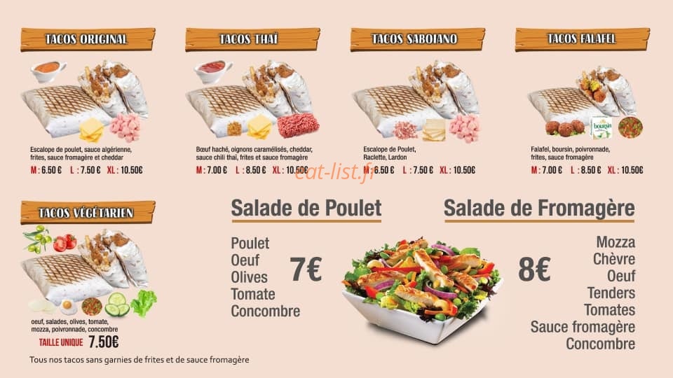 Tacos français — carte page 2
