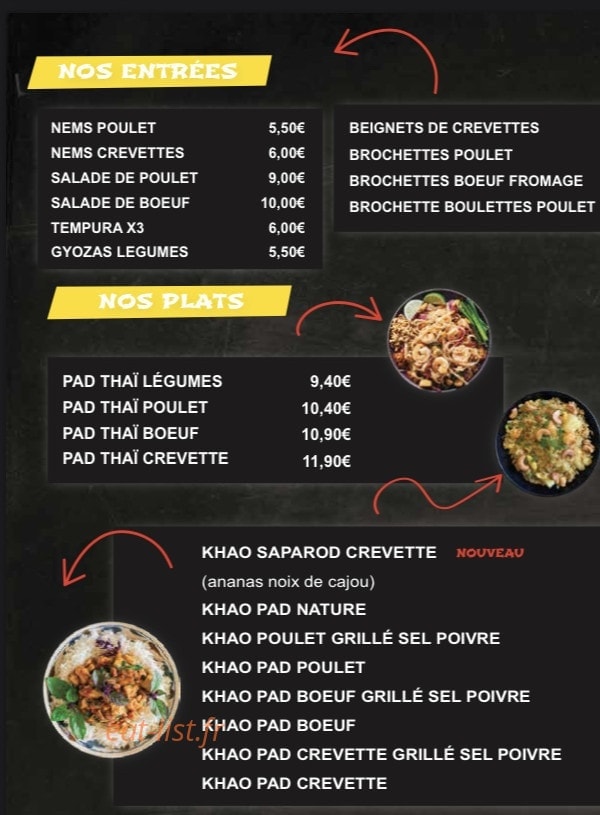 Just thaï — carte page 2
