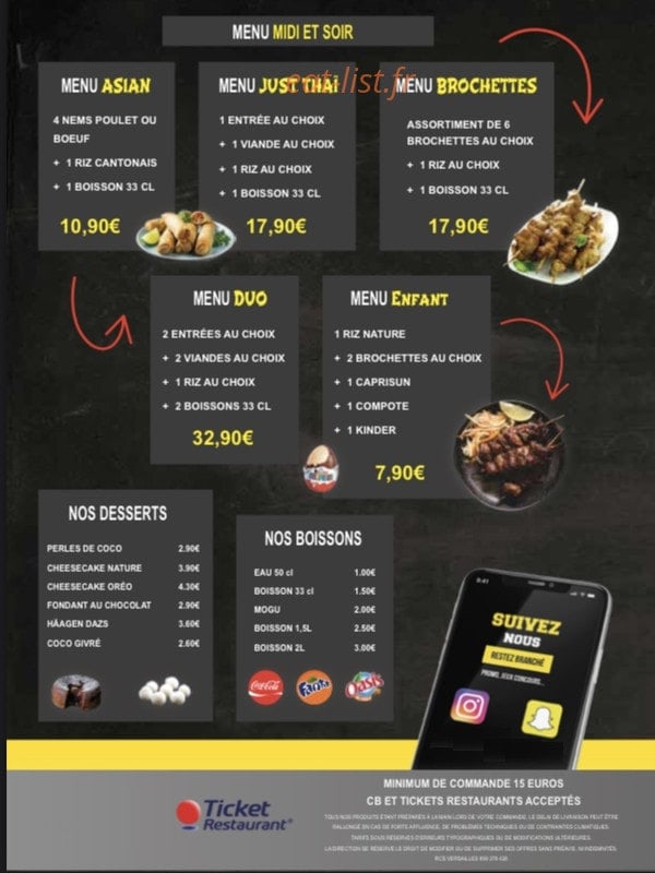Just thaï — carte page 4
