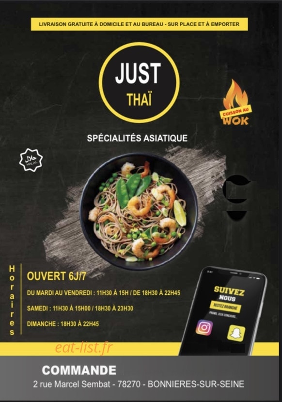 Just thaï — carte page 1
