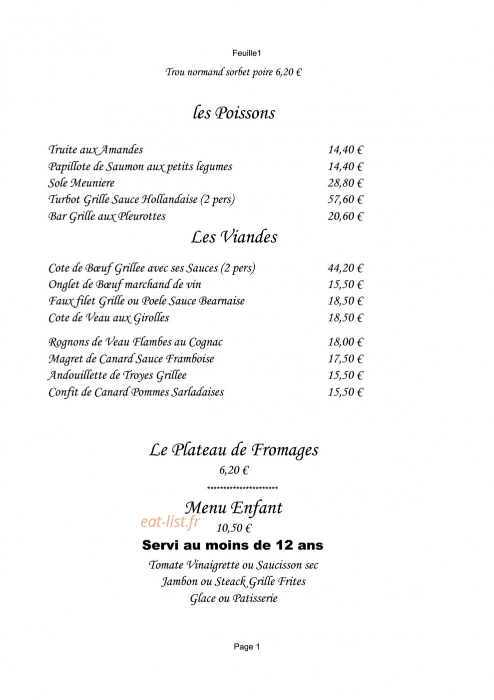 Au Bon Accueil — carte page 3