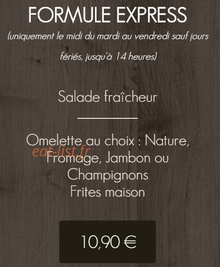 Carte et menu de Chez Gaston à Chaufour les Bonnieres — formule express 10.90€