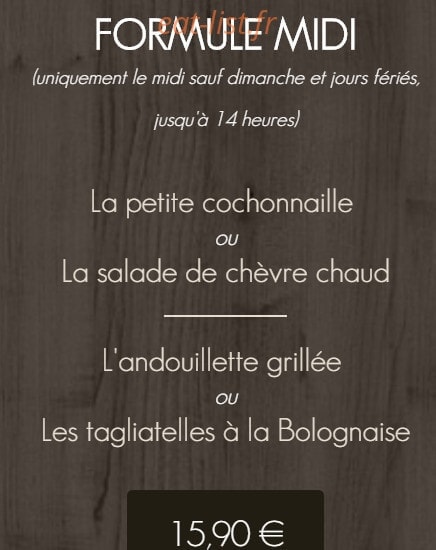 Carte et menu de Chez Gaston à Chaufour les Bonnieres — formule midi 15.90€