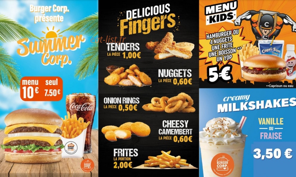 Burger Corp — carte page 3