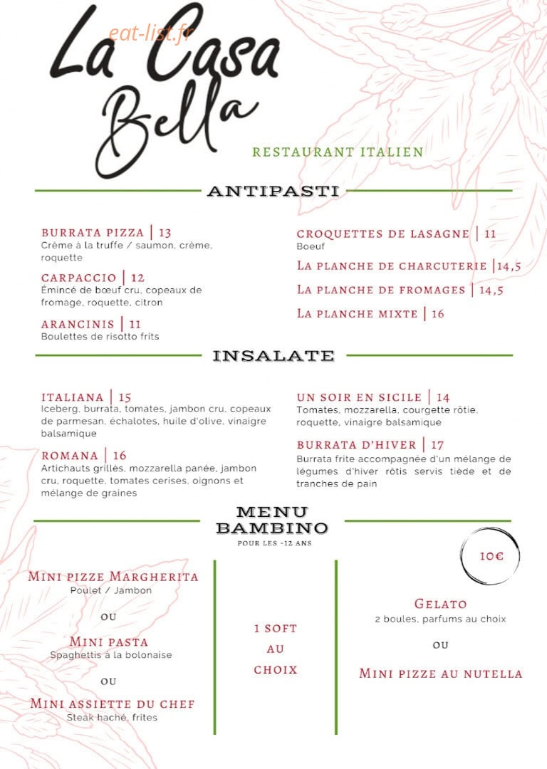 La Casa Bella — carte page 4