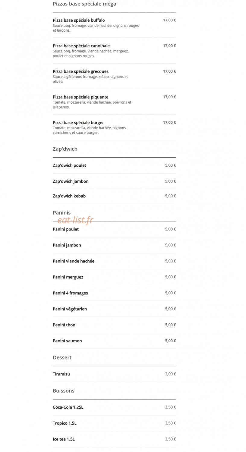 Pizza 7 huit — carte page 8