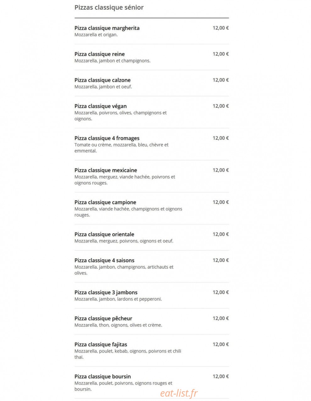 Pizza 7 huit — carte page 2