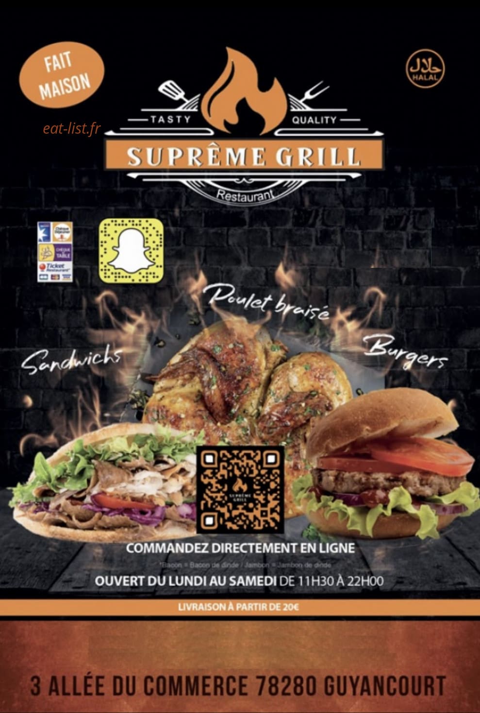Suprême grill — carte page 1
