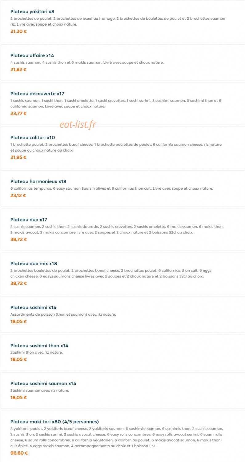 Sushi Wan — carte page 3