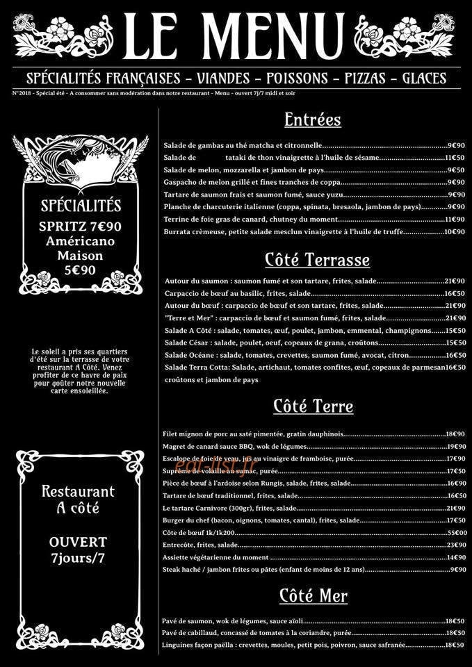 À Côté — carte page 1