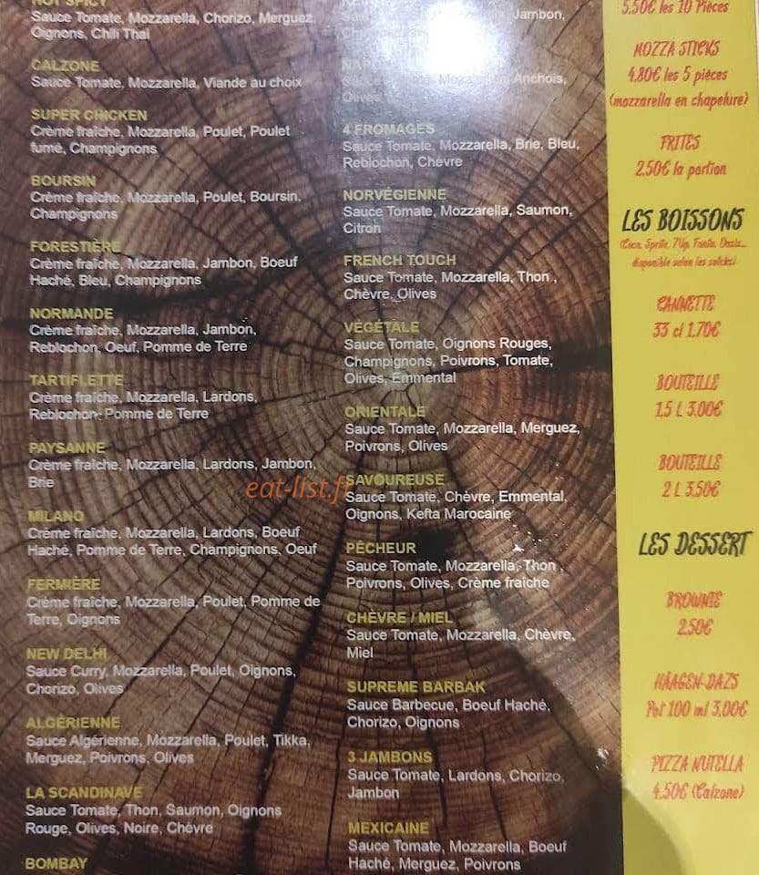 Au feu de bois — carte page 1