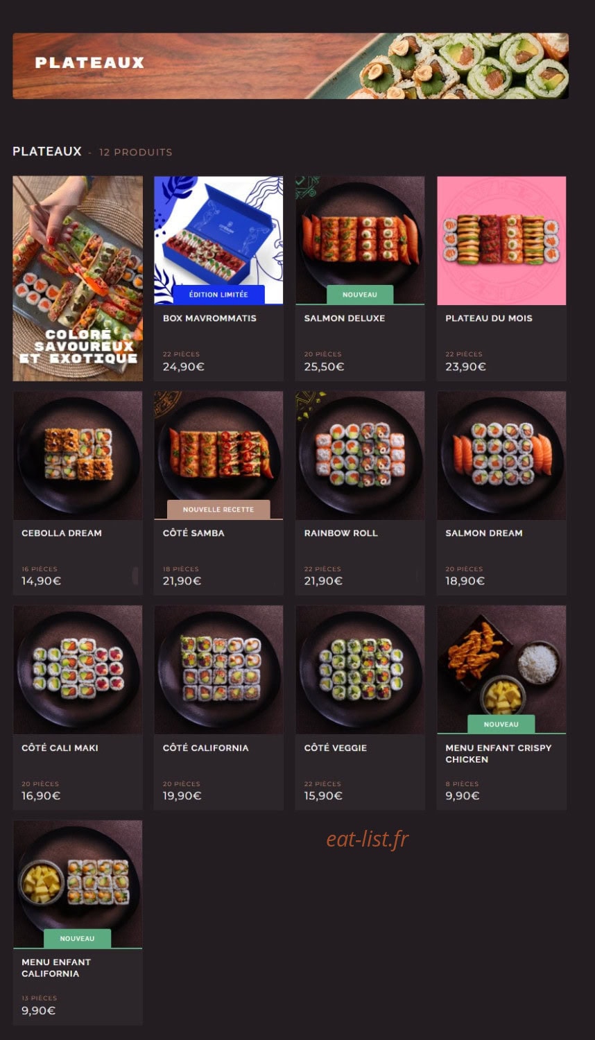 Côté Sushi — carte page 3
