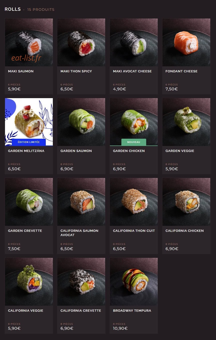 Côté Sushi — carte page 7