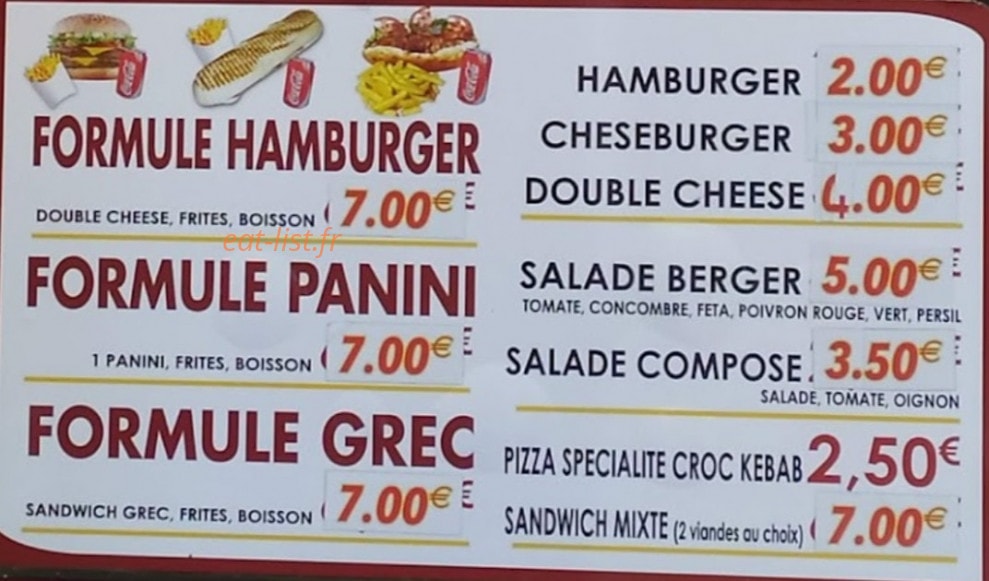 Croc Kebab — carte page 1