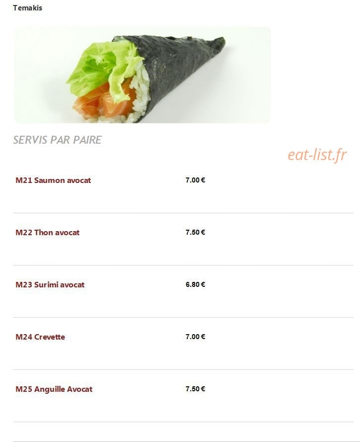 Ichiban sushi — carte page 6