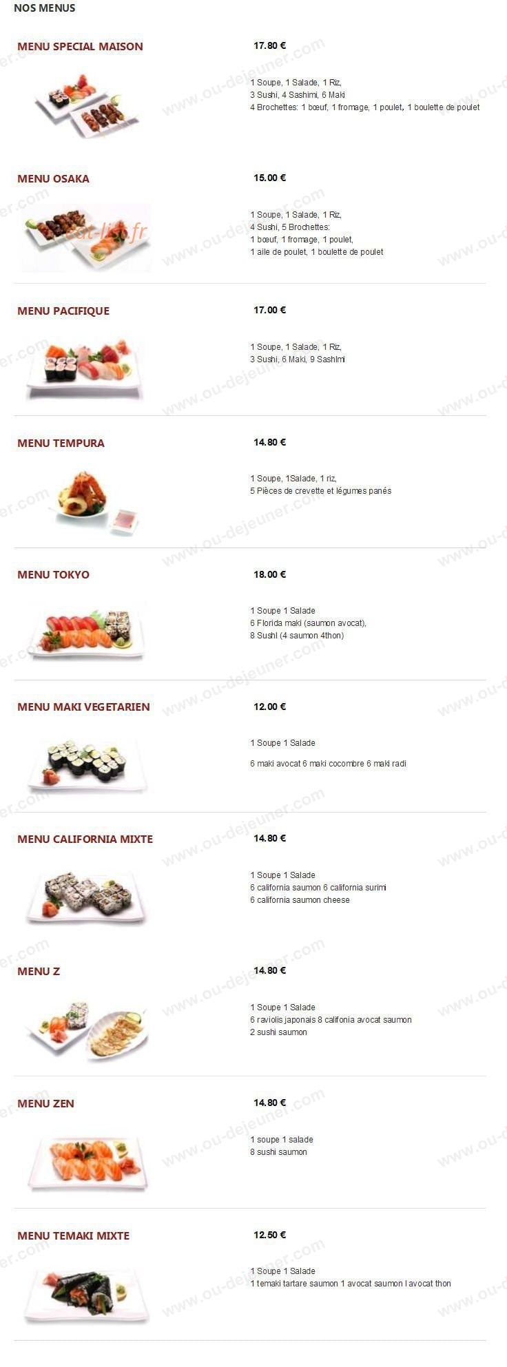 Ichiban sushi — carte page 8