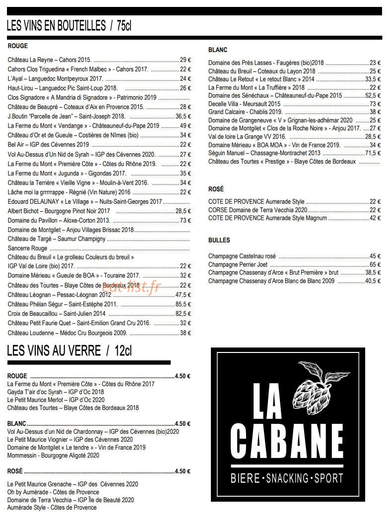 La Cabane — carte page 5