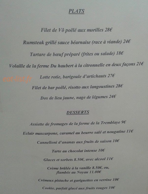 La Chaumière — carte page 2