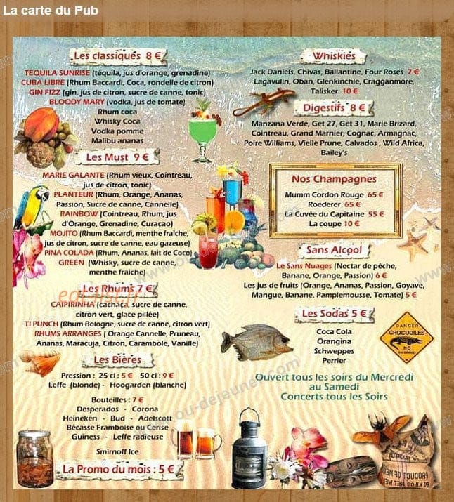 Le Boucanier — carte page 2