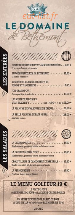 Le Domaine de Béthemont — carte page 1