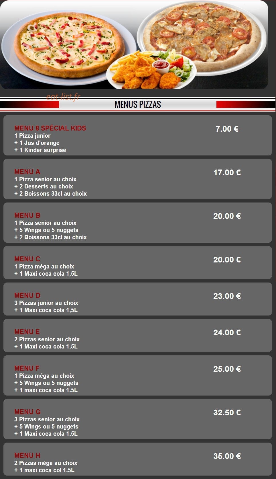 Pizza Dinapoli — carte page 1