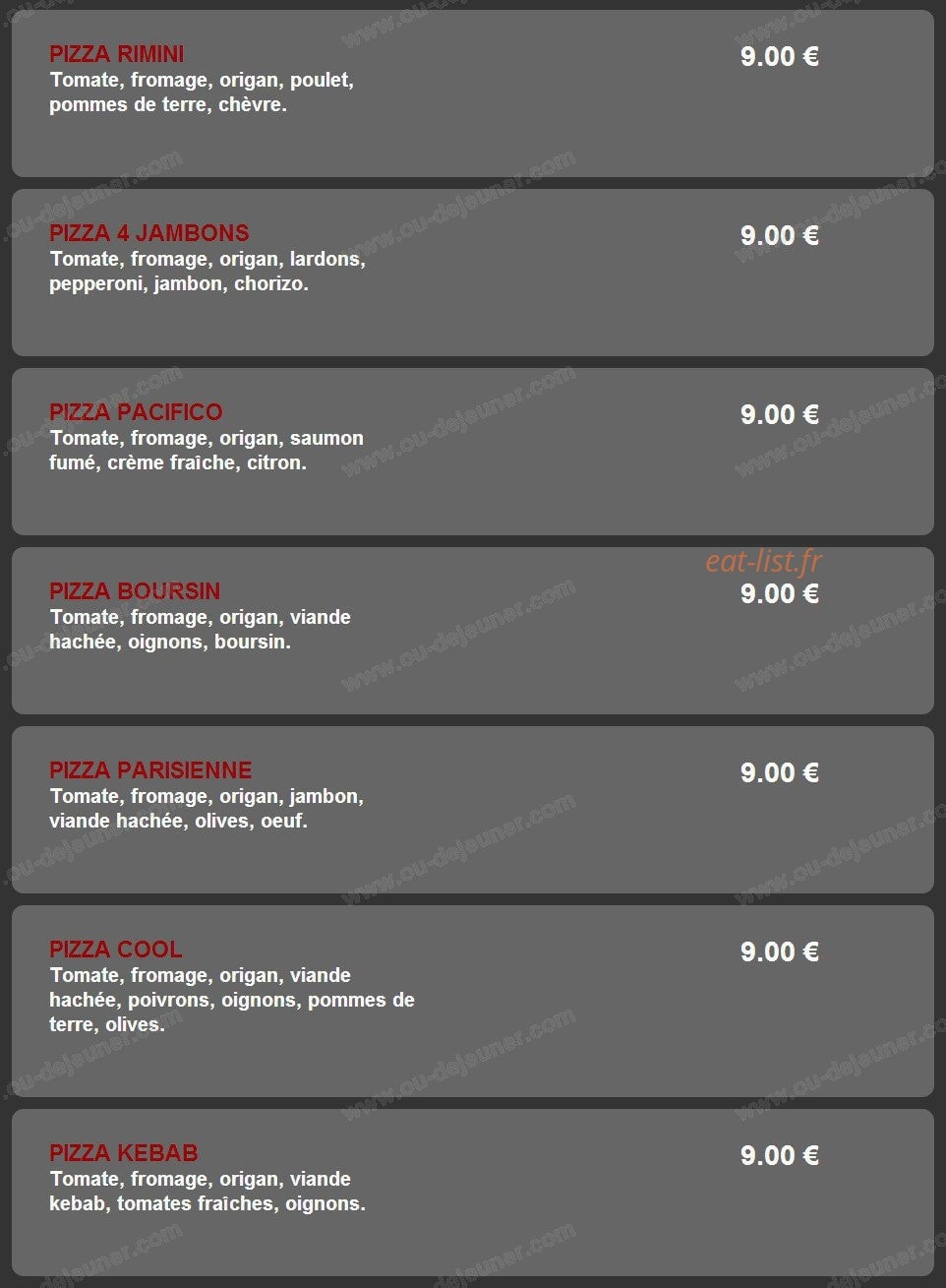 Pizza Dinapoli — carte page 6