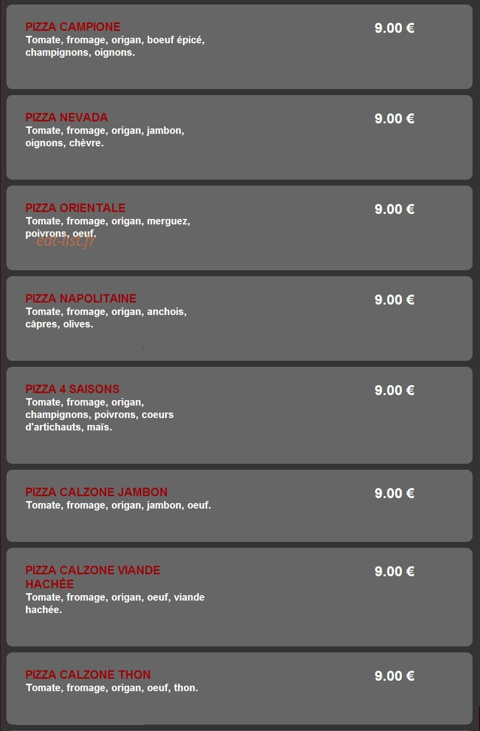 Pizza Dinapoli — carte page 4