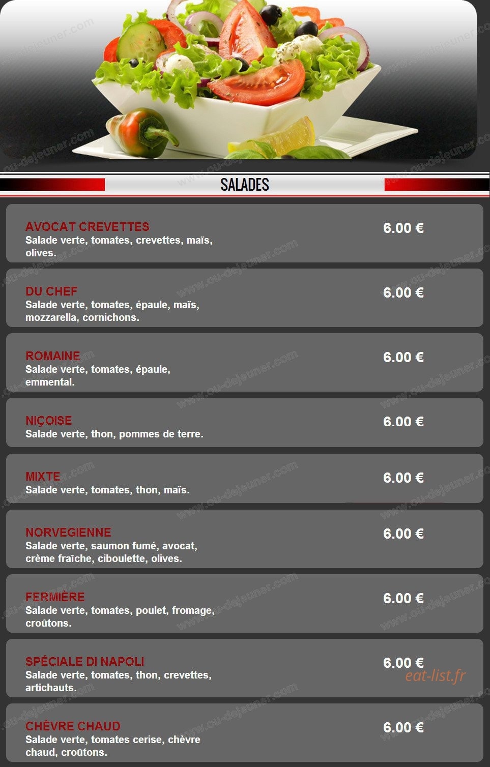 Pizza Dinapoli — carte page 15