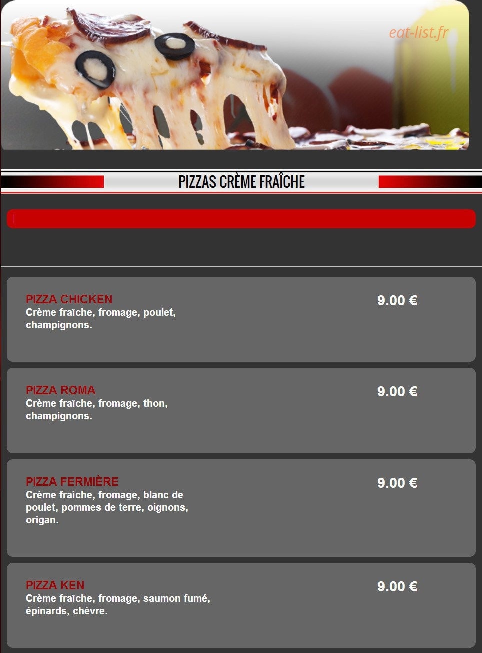 Pizza Dinapoli — carte page 9